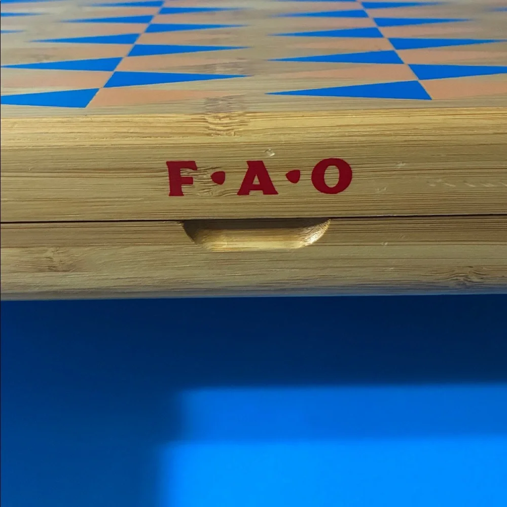 Wooden Backgammon Set - Blue & Natural Checkers